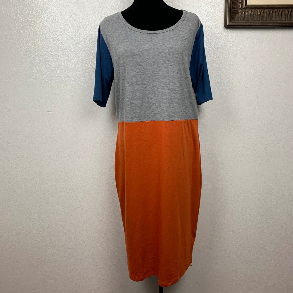 LulaRoe Julia  Multicolor block Dress